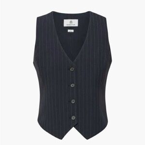Aritzia Babaton Deniro Vest in Navy Pinstripe